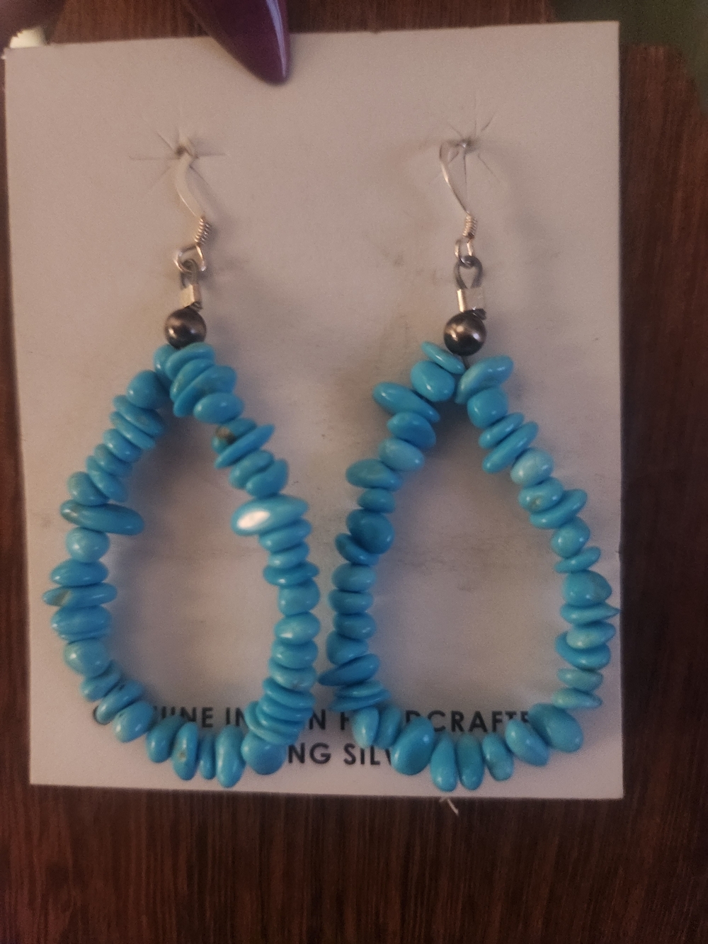 Handcrafted Sleeping Beauty Turquoise Teardrop Earrings